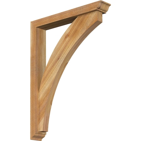 Ekena Millwork Thorton Traditional Rough Sawn Bracket w/ Offset Brace, Western Red Cedar, 4"W x 24"D x 32"H BKT0402X24X32THR01RWR